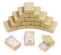 BELLE VOUS Ecrin a Bijoux en Kraft Garni de Polyester (Lot de 100) - 5,6 x 8,2 x 2,6 cm - Ecrin Bijoux en Carton Brun pour Présenter/Emballer Bijoux, Colliers, Boucles d’Oreilles ou Bracelets