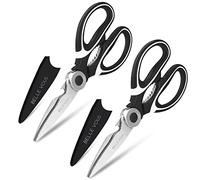 BELLE VOUS Ensemble de Ciseaux de Cuisine Robustes (Lot de 2) - Ciseaux Polyvalents avec Lames en Acier Inoxydable pour la Découpe de Volailles, Poisson, Légumes et Plus Encore