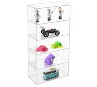 BELLE VOUS Étagère Murale en Acrylique - 18 x 8,9 x 37 cm - Etagere Flottante avec 5 Étagères - Petite Etagere Murale pour Jouets, Figurines, Pierres Précieuses, Roches et Verres à Liqueur