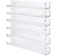 BELLE VOUS Etagere Murale Transparente (Lot de 6) - Étagère Flottante Murale Décorative pour Salon, Chambre, Cuisine, Salle de Bain et Bureau - Petite Etagere Murale de Rangement et Présentoir