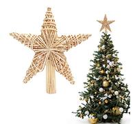 Belle Vous Etoile Sapin Noel - Cime de Sapin Fabrication Artisanale en Paille Naturelle - Cimier Sapin de Noel - Decoration Sapin de Noel pour Decoration de Noel (Étoile de Paille)