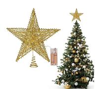 Belle Vous Etoile Sapin Noel - Cime de Sapin Fabrication Artisanale en Paille Naturelle - Cimier Sapin de Noel - Decoration Sapin de Noel pour Decoration de Noel (Étoile d'or)