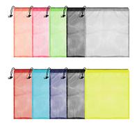 BELLE VOUS Filet à Linge Multicolore en Nylon avec Cordon de Serrage (Lot de 10) - Sac Filet Courses 35,5 x 40 cm - Sac a Vrac pour Stockage, Voyage, Sport, Jouets, Golf & Natation