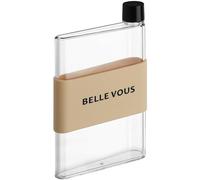 BELLE VOUS Gourde Plate Portable en Plastique - Bouteille Plate Réutilisable & Fine 480 ml - Gourde Plastique Sans BPA - Idéale pour Sport, Voyages, Camping & École - Se Glisse dans Tous les Sacs