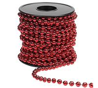 Belle Vous Guirlande de Perles de Noël - Ruban Perle de Noël Rouge de 10 m pour Décorations de Table et de Noël, Confection de Bijoux, Artisanat & Décors Festifs