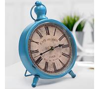 BELLE VOUS Horloge Vintage de Bureau Silencieuse - 23 x 15 cm - Horloge 24H Analogique Ancienne, à Piles, sans Tic-Tac, pour Table de Chevet, Salon ou Bureau - Design Campagne Française
