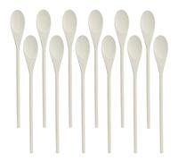 Belle Vous Lot 12 Cuillere en Bois de Cuisine 3,9 x 30,2 cm - Cuillère Bois Anti Adhérentes et Multi-Usages pour Mélanger, Servir, Cuisiner & Créer des Marionnettes
