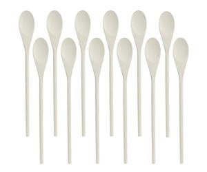 Belle Vous Lot 12 Cuillere en Bois de Cuisine 3,9 x 30,2 cm - Cuillère Bois Anti Adhérentes et Multi-Usages pour Mélanger, Servir, Cuisiner & Créer des Marionnettes