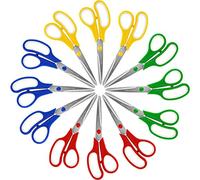 Belle Vous (Lot de 12) Paire de Ciseaux - 21 cm - Ciseaux en Acier Inoxydable avec Lames Aiguisées & Poignées Colorées Souples et Confortables - Bureau & Maison - Ciseaux de Cuisine Polyvalents