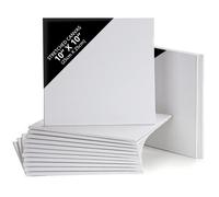 Belle Vous Lot de 14 Toile a Peindre - 25 x 25 cm - Toile Vierge Pré-Étirée - Idéales pour la Peinture à l’Huile, Acrylique et pour le Dessin et Croquis