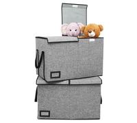 Belle Vous Lot de 2 Coffres à Jouets pour Enfants - 63 x 33,5 x 40cm - Coffre a Jouet Pliable - Rangement Jouet et Vêtement Enfant - Boite pour Chambre ou Salle de Jeux