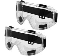 BELLE VOUS Lot de 2 Lunettes Protection à Verres Transparents Anti-buée & Anti-rayures - Lunettes de Sécurité Anti-Chocs Aérées & Ajustées pour Laboratoire, Meulage & Bricolage - Homme & Femme