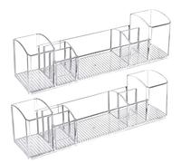 BELLE VOUS (Lot de 2 Rangement Maquillage Organisateur Plastique à 8 Compartiments - Rangement Maquillage Transparent pour Cosmétiques & Toilette - Chambre, Tiroir de Coiffeuse & Salle de Bain