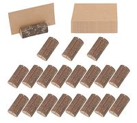 BELLE VOUS Lot de 20 Marque Place Bois - Socle en Bois Rustique et 30 Cartes - pour Numéro de Table, Nom, Signalisation d’Anniversaire/Mariage, Décoration de Fête, Photos et Mémo