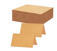 BELLE VOUS Lot de 200 Marque Place Mariage - 9 x 10 cm - Porte Nom Table en Kraft Marron Rustique Parfait pour Banquets, Dîner de Fête, Places et Étiquettes de Buffet