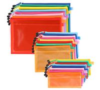 Belle Vous (Lot de 24) Pochette Plastique Zip - Pochette Zippée A4, A5 & A6 - Pochette Plastique Étanche Multi-Usages pour Voyage, Maquillage, Fournitures Scolaires/Bureau, Factures