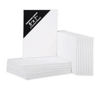 Belle Vous Lot de 24 Toile a Peindre - 13 x 18 cm - Petite Toile Vierge Pré-Étirée - Idéale pour la Peinture à l’Huile, Acrylique et pour le Dessin et le Croquis