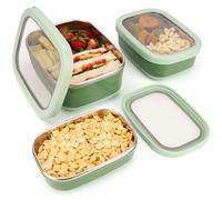 BELLE VOUS (Lot de 3 Boite Alimentaire Inox avec Extérieur Antidérapant - Bento Inox sans BPA - Compatibles aux Micro-Ondes, Lave-Vaisselle et Congélateur