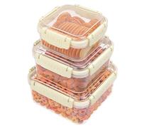 Belle Vous Lot de 3 Boites Conservation Alimentaires Plastique avec Couvercles - 530ml, 950ml & 1500ml Boîtes Hermétiques Réutilisables Sans BPA - Préparation Repas - Micro-ondes/Congélateur