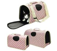 Belle Vous (Lot de 3) Sacs Transport Chien & Chat Roses - Sac de Transport Animaux avec Parois Souples Pliables - Approuvé par Les Compagnies Aériennes - Maille Respirante