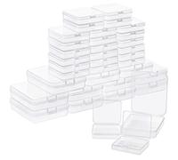 BELLE VOUS Lot de 36 Boite Plastique Clair avec Couvercle Rabattable - Boîtes de Petite, Moyenne et Grande Taille - Mini Boite Plastique pour Pilules, Perles, Bijoux & Matériel pour Loisir Créatif