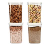 BELLE VOUS Lot de 4 Boîtes Hermétiques pour la Conservation des Aliments - Boîtes de Conservation 1300ml pour Cuisine - Boîtes en Plastique avec Couvercles pour Aliments