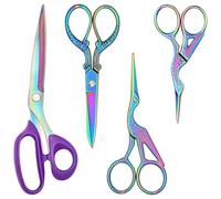 Belle Vous Lot de 4 paires de ciseaux de couture en acier inoxydable avec revêtement en titane pour tissu, broderie, cuir 25,4 cm/12,7 cm/11,4 cm/8,9 cm