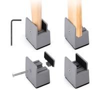 BELLE VOUS Lot de 4 Réhausseurs pour Lit et Meuble avec Fixations à Vis - Rehausseur de Pieds de Lit de 8,5cm - pour Pied de Lit - Table - Bureau - Chaise - Diamètre Jusqu’à 35mm