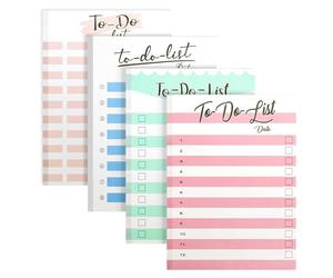 Belle Vous Lot de 4 To Do List Bloc Note Tâches Quotidiennes Assortis-Bloc Memo 50 Feuilles de Listes Non Datées-Pense Bete/Organisateur pour Listes de Courses,Gestion du Temps&Agendas Quotidiens
