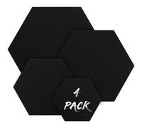 Belle Vous Lot de 4 Toile a Peindre Noire Hexagonale - 4 Tailles - Toile Vierge Pré-Étirée - Idéales pour la Peinture à l’Huile, Acrylique et pour le Dessin et le Croquis