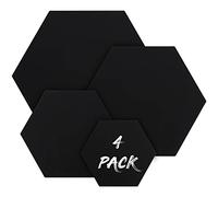 Belle Vous Lot de 4 Toile a Peindre Noire Hexagonale - 4 Tailles - Toile Vierge Pré-Étirée - Idéales pour la Peinture à l’Huile, Acrylique et pour le Dessin et le Croquis