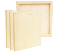 BELLE VOUS Lot de 4 Toile a Peindre Vierge en Bois Brut - 30 x 30 cm - Canvas Toile Peinture en Bois de Tilleul Naturel - Planche Bois Brut Vierges pour l’Art Encaustique, la Peinture et l’Artisanat