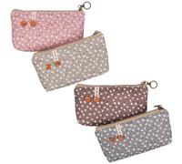 Belle Vous (Lot de 4) Trousses pour Enfants & Adultes en Toile Fleurie - Pochette Tissu Zippée pour l’École, Fournitures de Bureau, Cosmétiques, Maquillage, Fournitures Art & Voyages