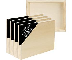 Belle Vous Lot de 5 planches de peinture en bois brut - 25 x 30 cm - Panneau en tilleul naturel - Panneaux de support mixtes pour art encaustique, coulage de peinture et travaux manuels
