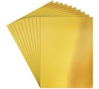 Belle Vous Lot de 50 feuilles de papier cartonné brillant doré 28 x 21 cm 120 g/m² Feuilles kraft scintillant pour scrapbooking, projets de bricolage, décorations de mariage/fête