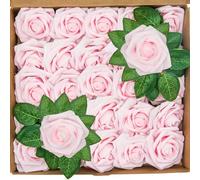 BELLE VOUS Lot de 50 Rose Artificielle Rose en Mousse avec Tige - 18 cm - Fleurs Artificielles Deco pour la Maison, Fête et Mariage - pour Artisanat, Bouquets de Mariée et Centres de Table