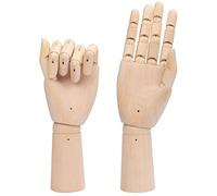 Belle Vous Main Articulée en Bois Gauche et Droite (2 Pièces) - Longueur 30 cm - Main Mannequin Articulé en Bois pour Dessin, Croquis et Peinture - Porte Bijoux