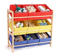 BELLE VOUS Meuble de Rangement pour Jouets à 3 Étages - Rangement Jouet Polyvalent - Bac Chambre Enfants - Étagère avec Bacs Amovibles en Tissu - Etagere pour Enfant et Bebe