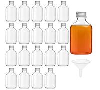 BELLE VOUS Mini Bouteille 50 ML avec Bouchon Argent et Entonnoirs (Lot de 20) - Bouteilles Miniatures Vides pour Mariages et Fêtes - Mignonettes Alcool, Schnaps, Whisky, Shooters et Spiritueux