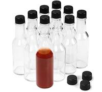 BELLE VOUS Mini Bouteille Verre Sauce Piquante (Lot de 12) - 150 ml - Petites Bouteilles en Verre avec Embout Goutte à Goutte et Bouchon Étanche pour Huile, Liqueur, Vinaigre, Vinaigrette et Autres