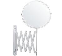 BELLE VOUS Miroir Grossissant Mural Extensible et Pivotant à 360° - Grossissement x3-22 x 21,7 cm - Mirroir Murales Salle de Bain Double Face en Acier Inoxydable pour Maquillage et Rasage