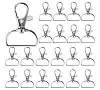 Belle Vous Mousqueton Porte Clé en Métal avec Anneau D (Lot de 60) - Largeur Intérieure 25 mm - Mousqueton Pivotant - Crochet Porte Clef pour Lanières, Fabrication Bijoux, Sac à Main, Couture & Kraft