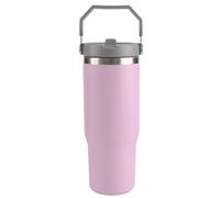 Belle Vous Mug Isotherme avec Paille, Couvercle & Poignée en Acier Inoxydable - 880 ml Mug Isotherme Cafe - Tasse de Voyage pour Boissons Chaudes & Froides - Mug Cafe Isotherme - Violet Clair