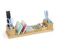 BELLE VOUS Organisateur de Bureau - 6 Compartiments Ajustables - Set de Rangement et Organisation pour Accessoires de Bureau - Organiseur de Papeterie - Pot a Crayon et Porte Stylo