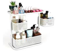 BELLE VOUS Organisateur de Maquillage à 3 Niveaux - Présentoir Rotatif - Organisateur Produit Beauté et Parfum - Support de Rangement Salle de Bain - Meuble Presentoir et Coiffeuse