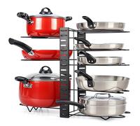 Belle Vous Organisateur de Poêles et Casseroles à 8 Niveaux - Rangement du Placard de la Cuisine - Range Poele et Casserole Réglable - Gain de Place avec Rangement de Couvercles