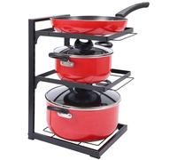 BELLE VOUS Organisateur Tiroir Cuisine - Support Extensible avec 12 Compartiments Réglables - Rangement Casserole Poele Couvercle Assiette Ustensile de Cuisine pour Placard Armoire