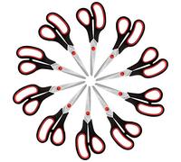 BELLE VOUS Paire de Ciseaux (Lot de 10) - 19,5 cm - Ciseaux en Acier Inoxydable avec Lames Aiguisées - Poignées Souples et Confortables - pour Le Bureau et la Maison - Ciseaux de Cuisine Polyvalents