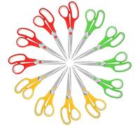 Belle Vous Paire de Ciseaux (Lot de 12) - 21 cm - Ciseaux en Acier Inoxydable avec Lames Aiguisées - Poignées Souples et Confortables - Pour le Bureau et la Maison - Ciseaux de Cuisine Polyvalents
