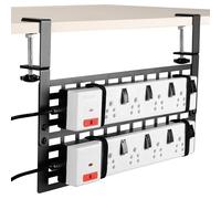 Belle Vous Panneau de Cable Management sous Bureau - Organisateur Range Bureau PC Noir - Kit de Rangement et Support Cache Cables - Rack de Gestion de Câble avec Collier de serrage